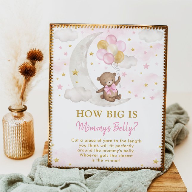 Mummy's Belly Game Girl Teddy Bear Balloons Sign (Creator Uploaded)