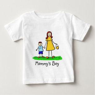 Mummy's Boy Mother and Son Custom Family Art Shirt