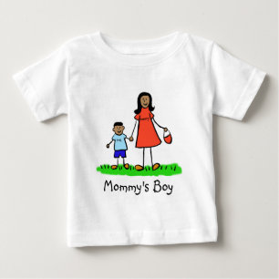 Mummy's Boy Mother and Son Custom Family Art Shirt