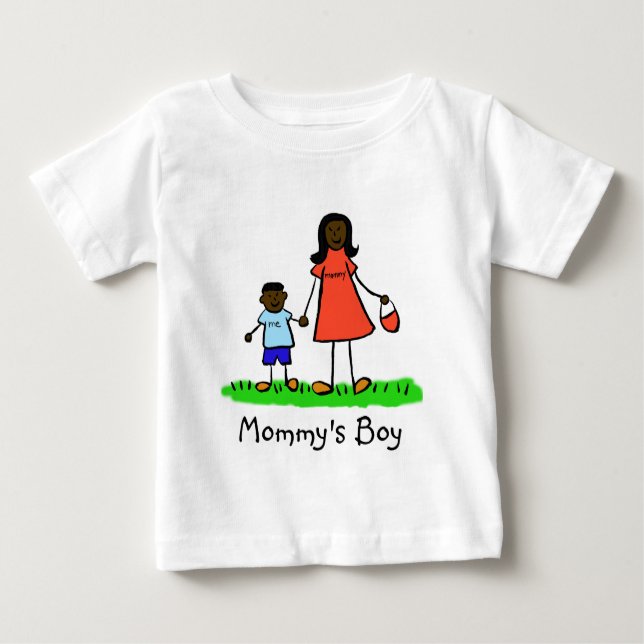 Mummy's Boy Mother and Son Custom Family Art Shirt (Front)