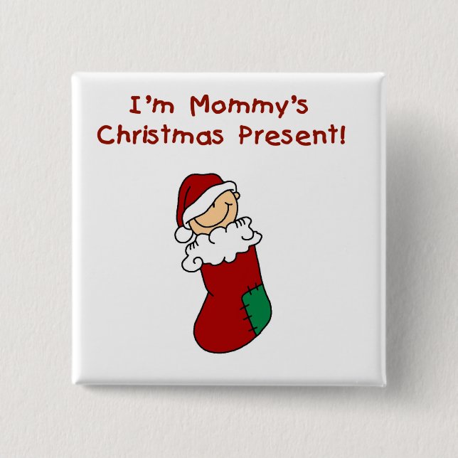 Mummy's Christmas Present T-shirts and Gifts 15 Cm Square Badge (Front)