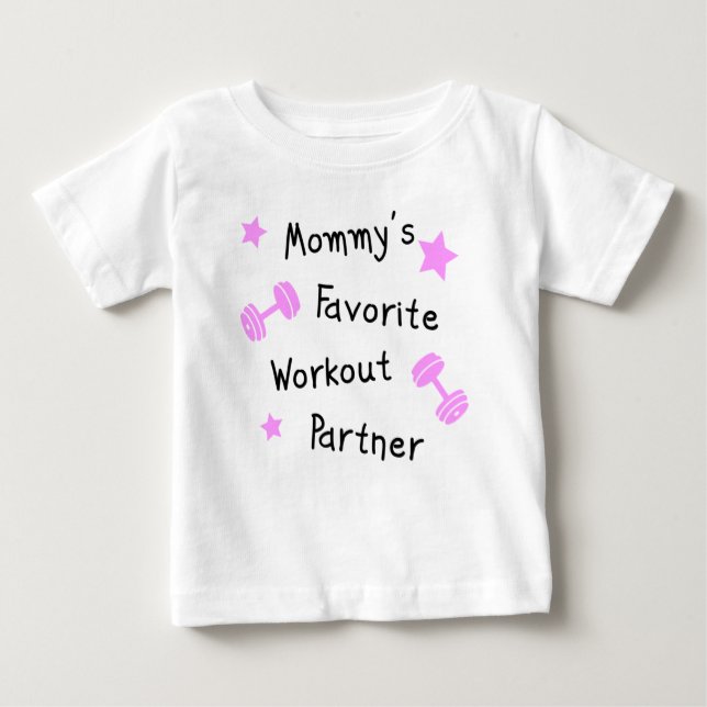 Mummy's Favourite Workout Partner Baby T-Shirt (Front)