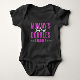 Mummy's Future Doubles Partner Tennis Typography Baby Bodysuit