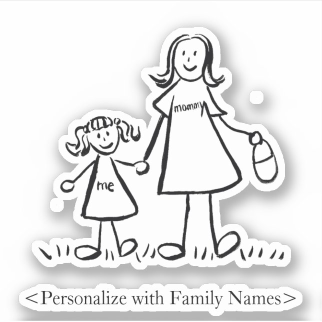 Mummy's Girl Custom Mum & Daughter Decal Stickers (Front)