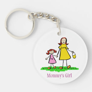 Mummy's Girl Family Art Characters Custom Keychain