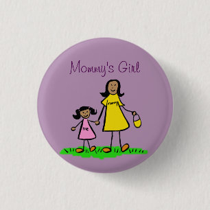 Mummy's Girl Family Art Custom Pendant Buttons
