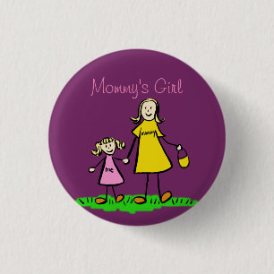 Mummy's Girl Family Art Custom Pendant Buttons