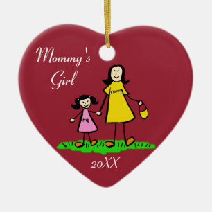 Mummy's Girl Family Characters Custom Art Ornament