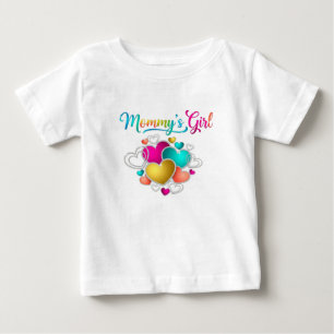 Mummy's Girl with Vibrant Hearts Baby T-Shirt