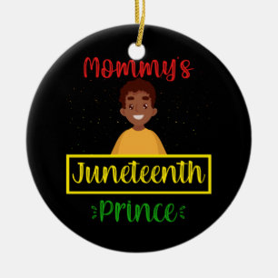 Mummy's Juneteenth Prince Black Boy Ceramic Tree Decoration
