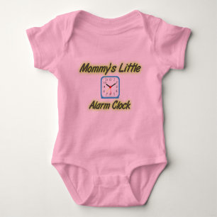 Mummy's Little Alarm Clock - Green Text Baby Bodysuit
