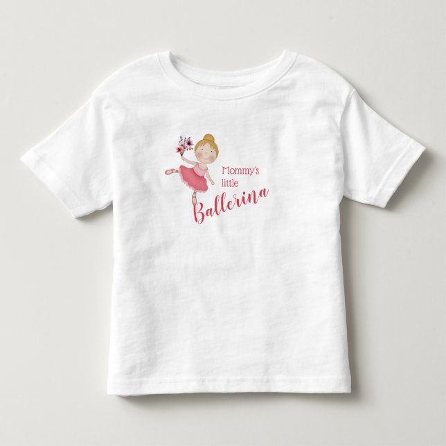 Mummy's Little Ballerina Blonde Hair Toddler T-Shirt (Front)