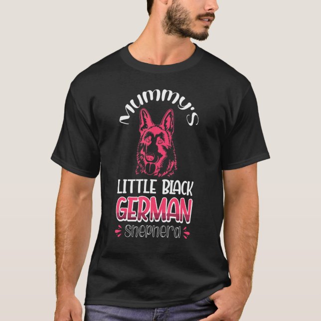 Mummy's Little Black German Shepherd T-Shirt (Front)