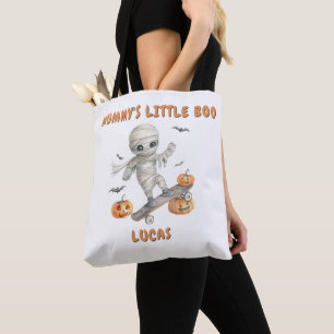 Mummy's LIttle Boo Mummy Skateboarding Tote Bag