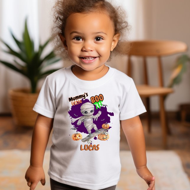 Mummy's LIttle Boo Skateboard Pumpkin T-Shirt (Creator Uploaded)