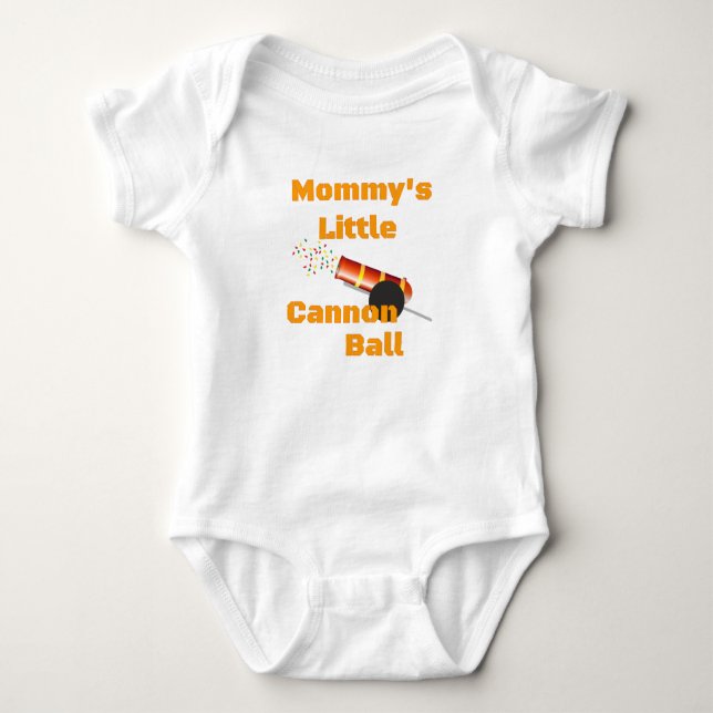 Mummy's Little Cannonball Baby Bodysuit (Front)