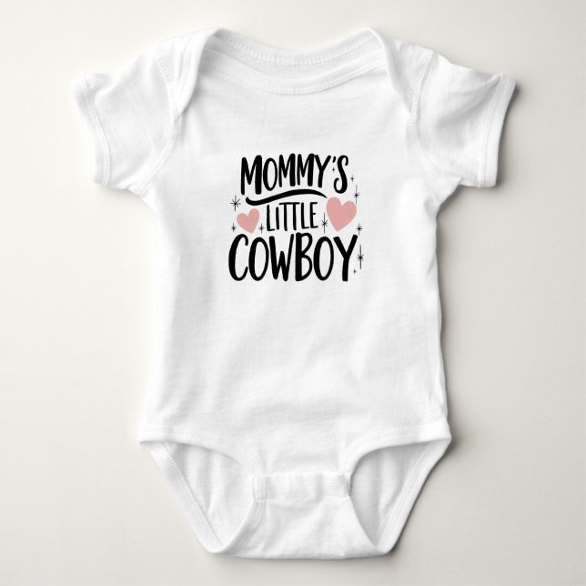 Mummy's little cowboy baby bodysuit (Front)