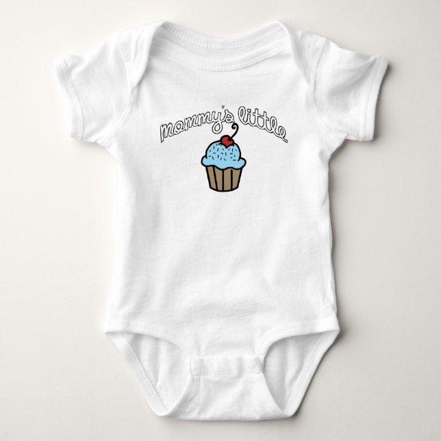 Mummy's Little Cupcake - Blue Baby Bodysuit (Front)