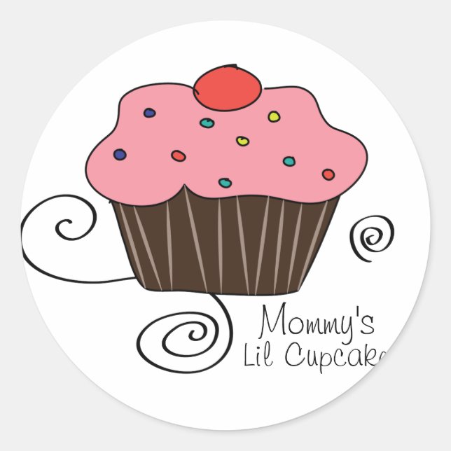 Mummy's Little Cupcake Classic Round Sticker (Front)