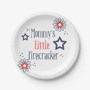 Mummy's Little Firecracker Paper Plate