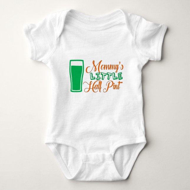 Mummy's Little Half Pint St. Patrick's Day Baby Bodysuit (Front)