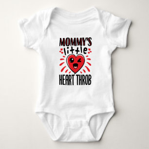 Mummy's Little Heart Throb Heartthrob Valentine Baby Bodysuit