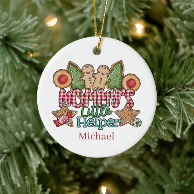 Mummy's little helper add name message ceramic tree decoration (Tree)
