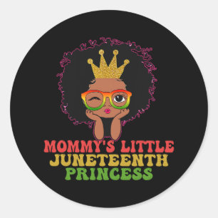 Mummy's Little Juneteenth Princes Celebrate Black  Classic Round Sticker
