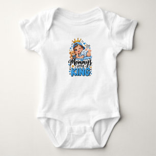 Mummy's Little King Cute Baby Boy Crown Teddy Bear Bodysuit