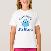 'Mummy's Little Monster' Blue text & Cute Monster