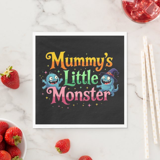 Mummy's Little Monster Napkin (Insitu)