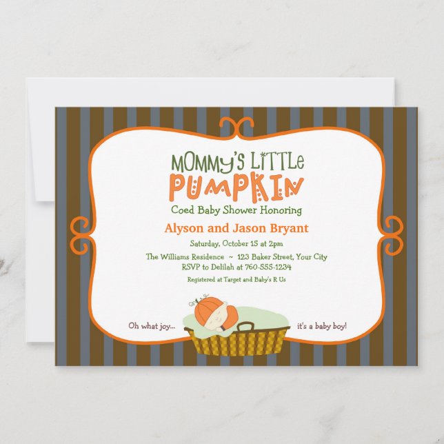 Mummy's Little Pumpkin Baby Shower Invitation (Front)