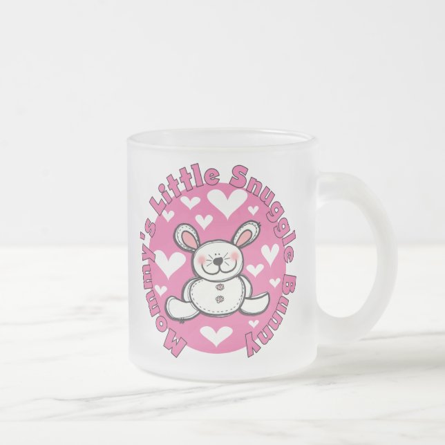 Mummy's Little Snuggle Bunny Frosted Glass Coffee Mug (Right)