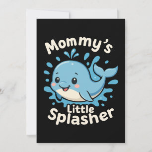 Mummy's Little Splasher Cute Baby Whale Invitation