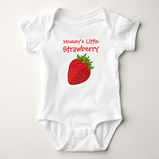 Mummy's Little Strawberry Baby Bodysuit (Front)