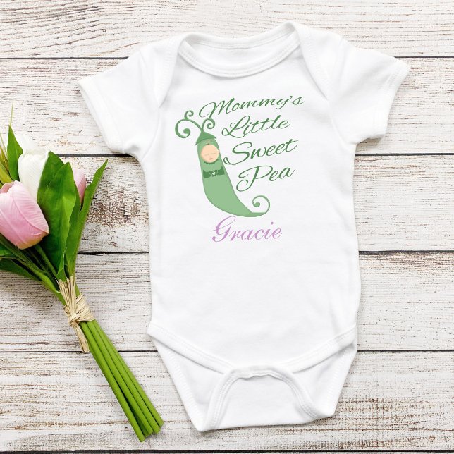Mummy's Little Sweet Pea Baby T-Shirt or Creeper (Mommy's Little Sweet Pea Custom Peapod One Piece)