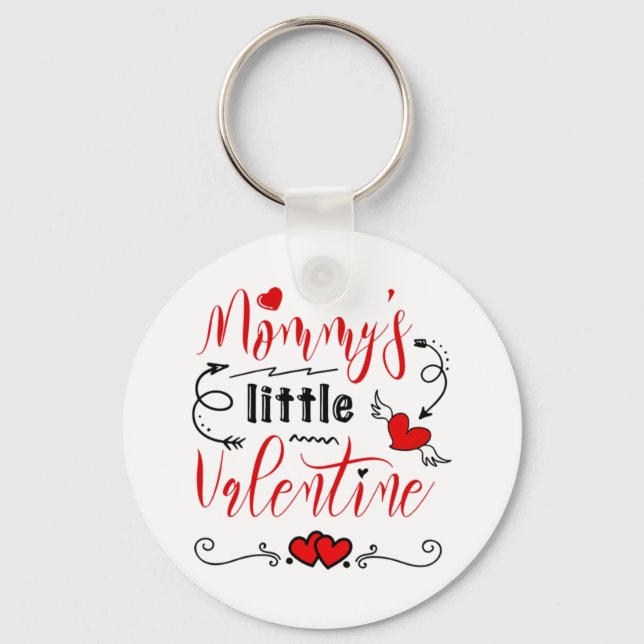 Mummy's little valentine for kids key ring (Front)