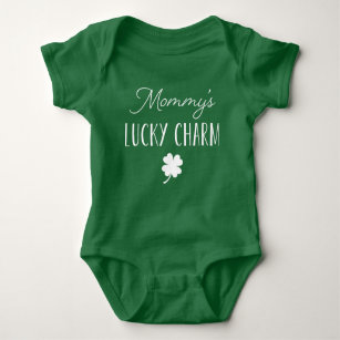 Mummy's Lucky Charm   Cute St. Patrick's Day Baby Bodysuit