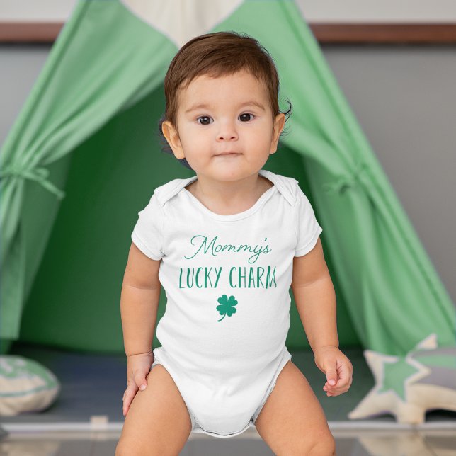 Mummy's Lucky Charm | Cute St. Patrick's Day Baby Bodysuit (Creator Uploaded)