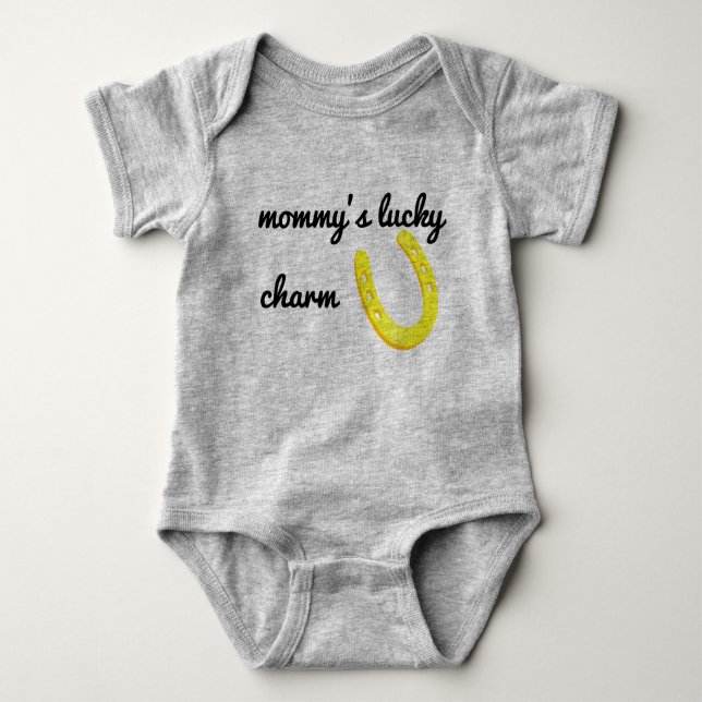 Mummy's Lucky Charm Horseshoe Baby Bodysuit (Front)