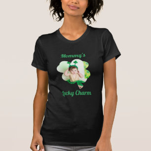 Mummy's Lucky Charm Photo Insert Shamrock T-Shirt