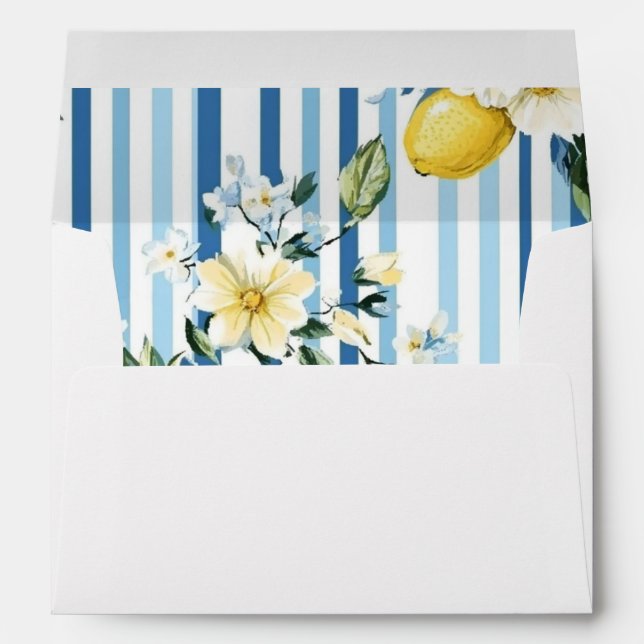  Mummy's Main Squeeze Lemon Blue Boy Baby Shower Envelope (Back (Bottom))