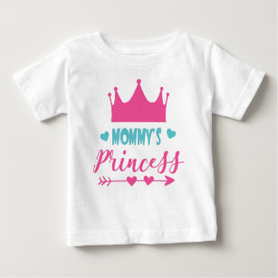 Mummy's Princess, Little Princess, Crown, Hearts Baby T-Shirt