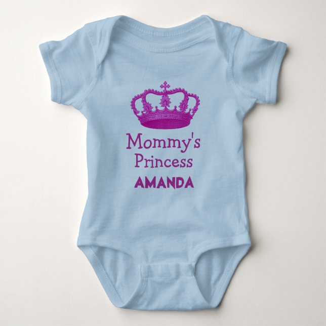 Mummy's Princess with Pink Crown V24B12 Baby Bodysuit (Front)
