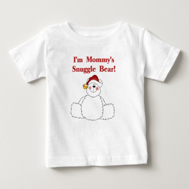 Mummy's Snuggle Bear Mummy Christmas Baby T-Shirt (Front)