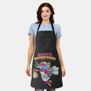 Mummy's Superpower Elephant Superhero Cartoon Funn Apron