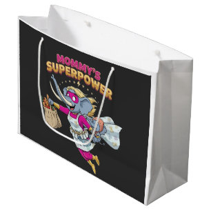 Mummy's Superpower Elephant Superhero Cartoon Funn Large Gift Bag