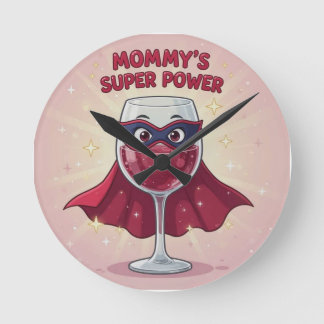Mummy's Superpower Magnet Round Clock