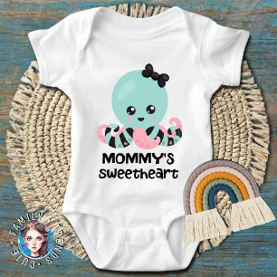 Mummy's Sweetheart  Kawaii Octopus Baby Bodysuit