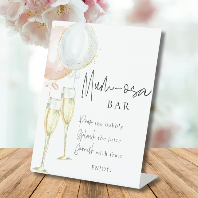 Mumosa Bar Pink & Blue Balloon Gender Reveal sign (Creator Uploaded)